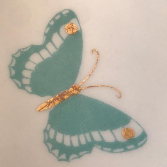 Jean Luce Plate /Blue and Gold Trim Butterflies - Picture 2 of 5